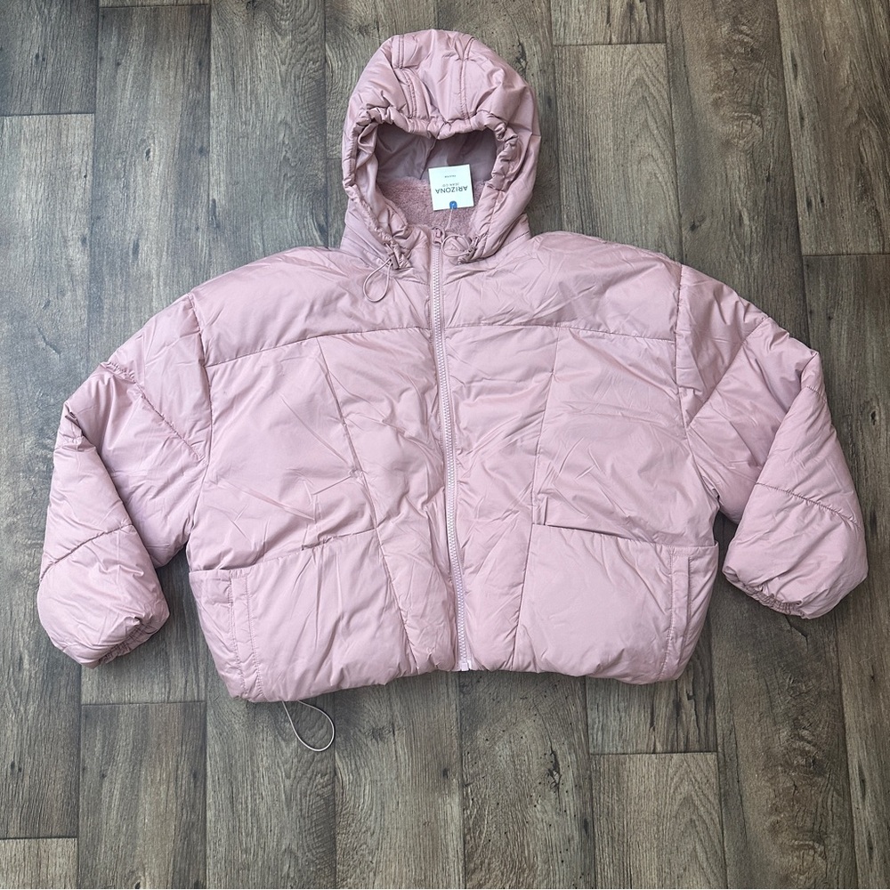 Arizona Jean Co Faux Fur Lining Short Puffer Jacket Women’s Size XXL Pink